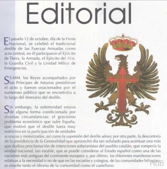 Destituido el General Pontijas como director de la revista EJÉRCITO, del ministerio de Defensa, por aludir a Artur Mas en un editorial